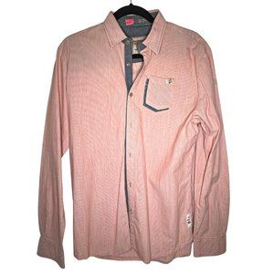 Salmon Color Slim Fit Casual Button Down